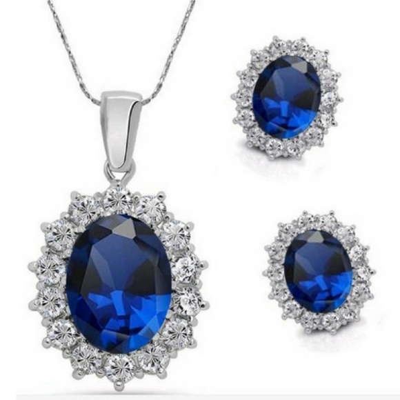 WickedWondersVIPBling.com Jewelry - Necklace & Earrings - Behind Blue Eyes Blue Gem